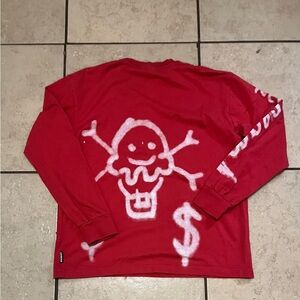 Icecream Spray Paint LS Tee in Rococco Red Men’s Size M